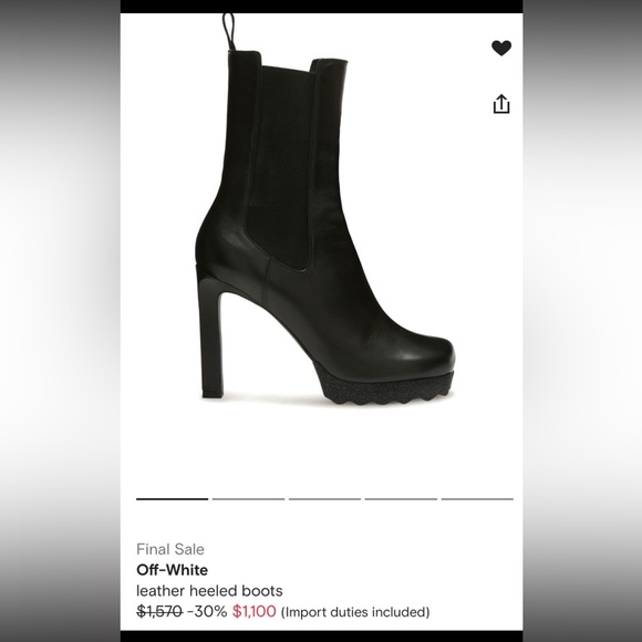 Off-White leather heeled boots - Picture 2 of 9